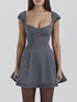 'Vionnet' Tie Back Backless Mini Dress - Celes Fashion